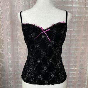 Y2K 2000s Victorias Secret Sexy Little Things black shimmery baby doll tank